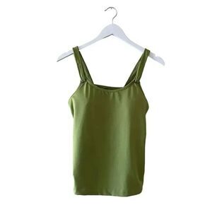 Sahalie Lime Green Built in Bra Adjustable Straps Tank Top SZ 34B (M)